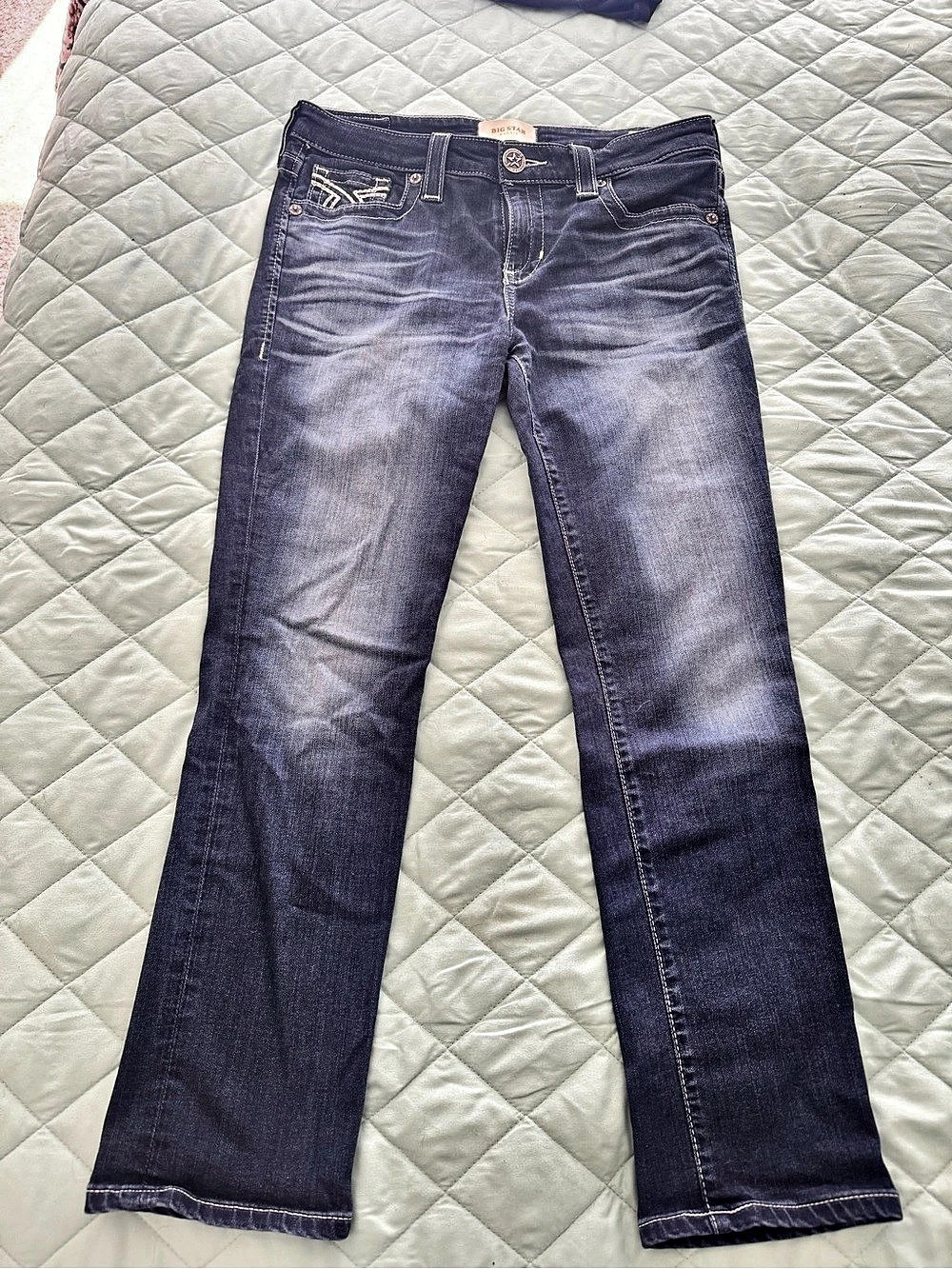Big Star Maddie Mid-Rise Skinny Jeans Blue Waist 28